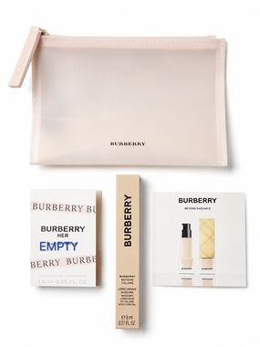 Burberry 4pc Bundle Mascara, Pouch, HER Sample & Beyond Radiance Primer Sample